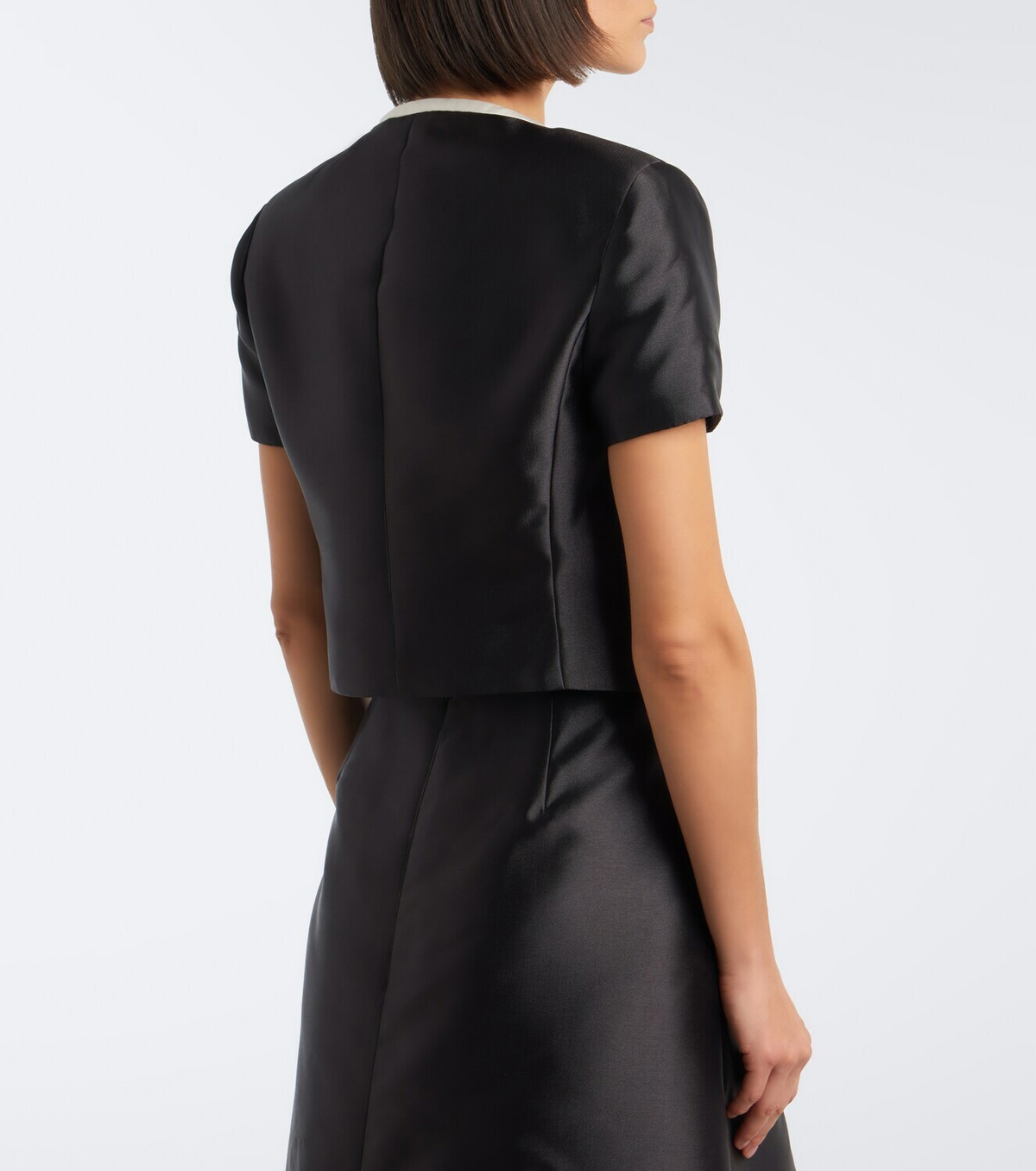 Simkhai Naelle bow-detail cropped satin top