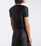 Simkhai Naelle bow-detail cropped satin top