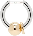 Rainbow K Gold & White Piercing Small Single Earring