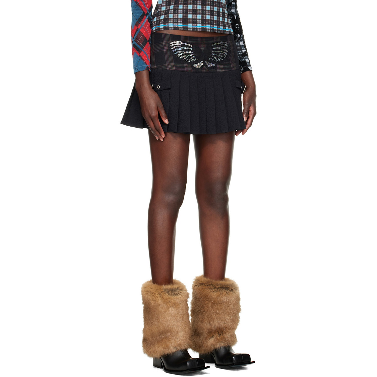 Chopova Lowena Black Swoon Miniskirt