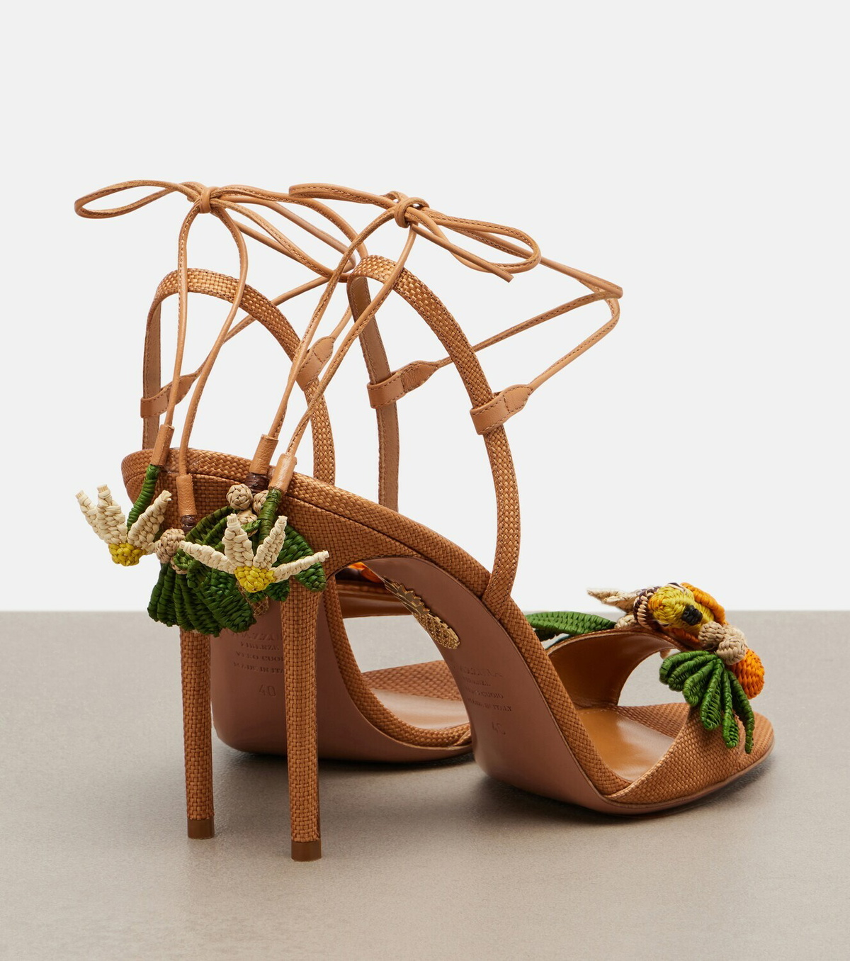 Aquazzura Birdsong raffia sandals