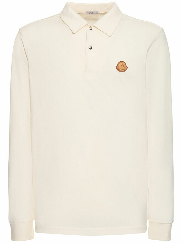 Photo: MONCLER - Logo Cotton Long Sleeve Polo Shirt