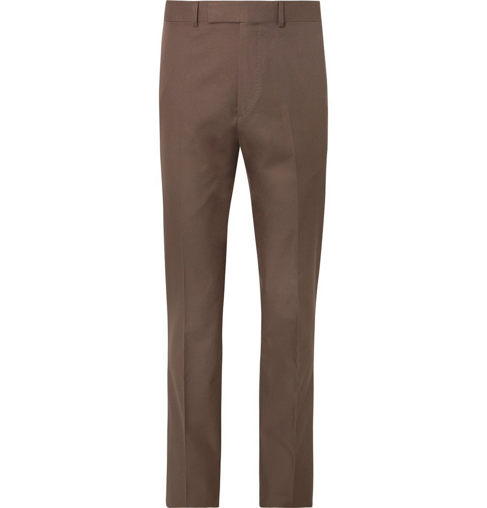 Kingsman - Brown Slim-Fit Cotton-Twill Suit Trousers - Brown Kingsman