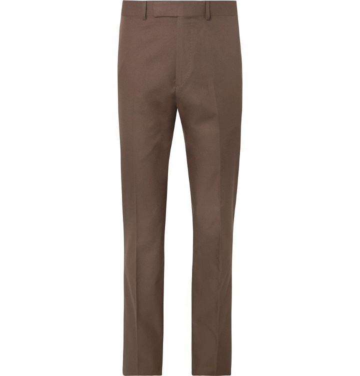 Photo: Kingsman - Brown Slim-Fit Cotton-Twill Suit Trousers - Brown