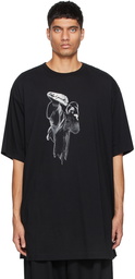 Yohji Yamamoto Black Graphic Print Oversized T-Shirt