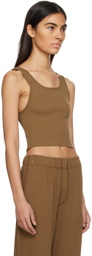 ÉTERNE Brown Cropped Tank Top