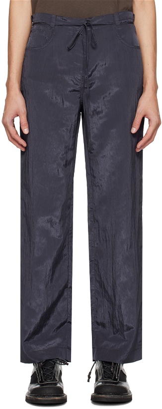 Photo: LOW CLASSIC Navy Crinkled Trousers