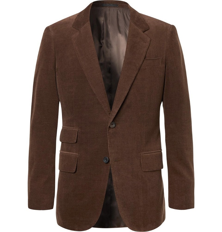Photo: Kingsman - Brown Slim-Fit Stretch-Cotton and Cashmere-Blend Corduroy Suit Jacket - Brown