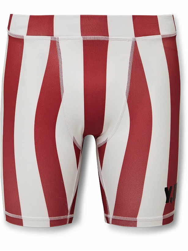Photo: Y,IWO - Hardwear Logo-Print Striped Stretch-Jersey Shorts - Red