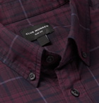 Club Monaco - Slim-Fit Button-Down Collar Checked Cotton-Poplin Shirt - Burgundy