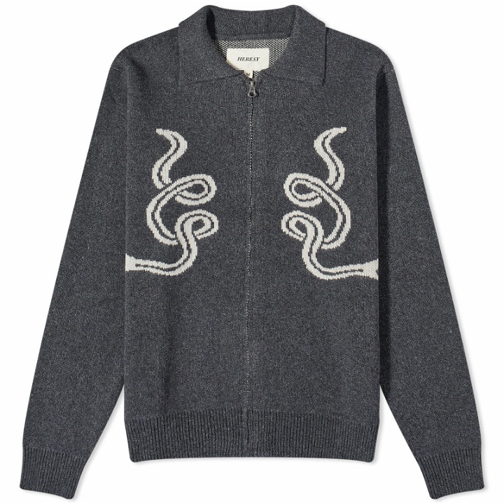 Photo: Heresy Men's Wyrm Knit Shirt in Charcoal