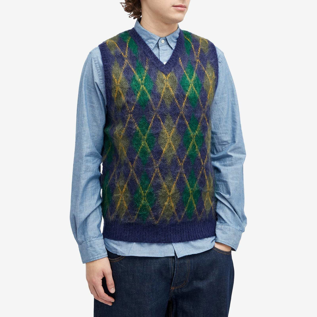新品同様 BEAMS SSZ BORO MOHAIR VEST navy L BEAMS PLUS Mohair Check Vest Navy at CareOfCarl.com