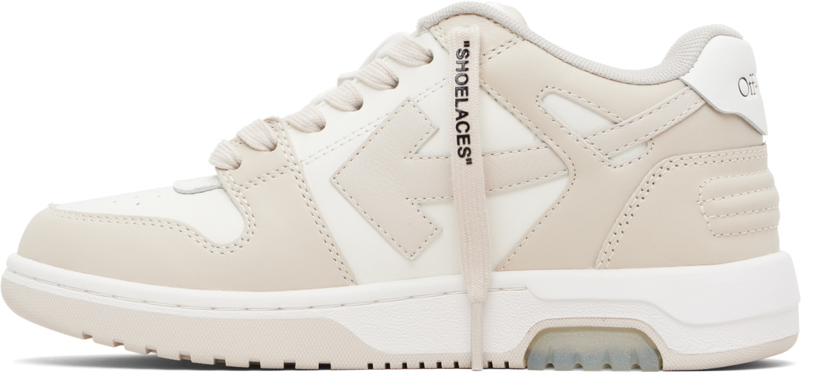 Off-White White & Beige Out Of Office Sneakers