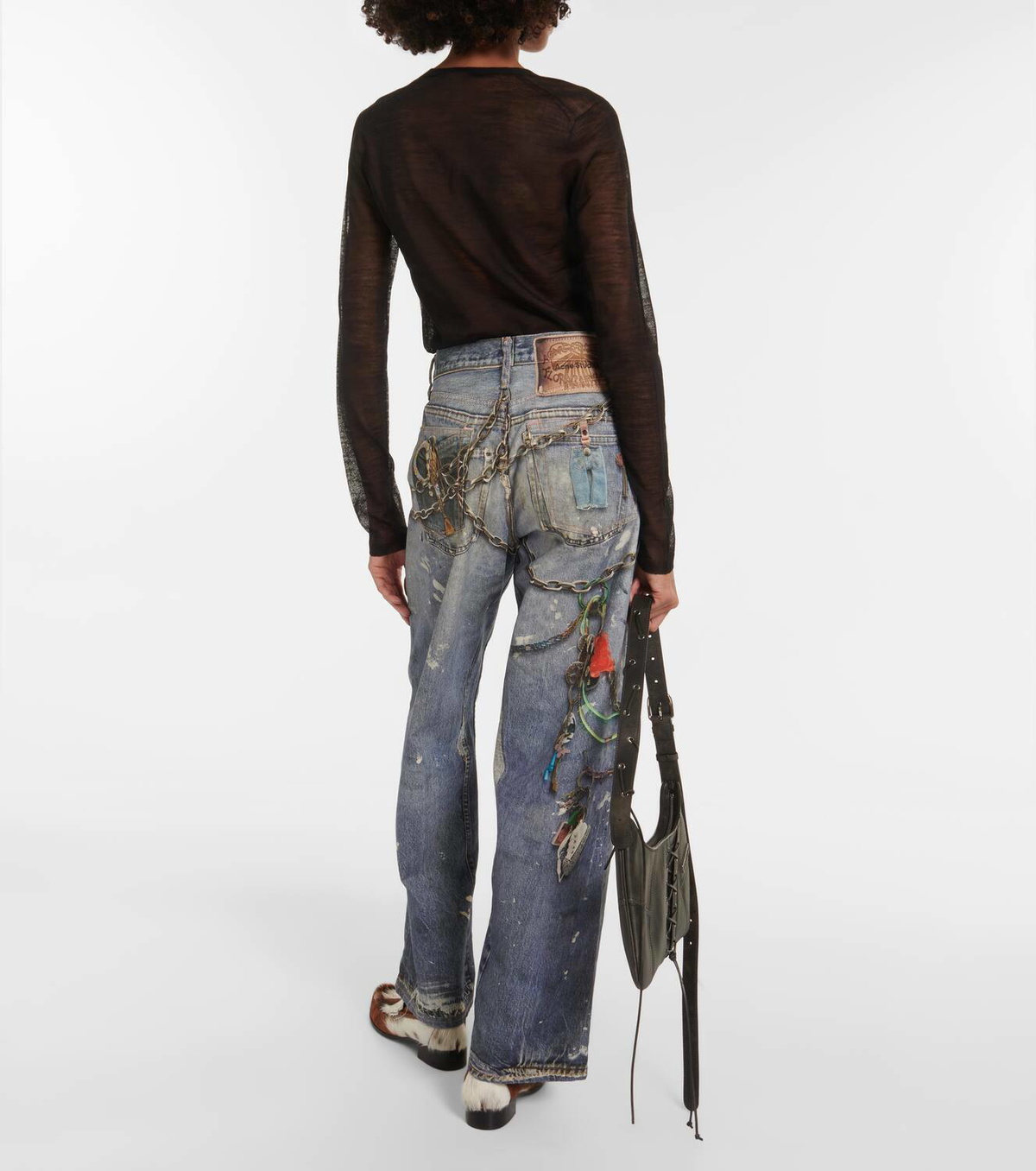 Acne Studios 1981 Trompe l'oeil low-rise wide-leg jeans Acne