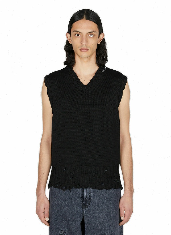 Photo: Marni - Destroyed Sleeveless Sweater in Black