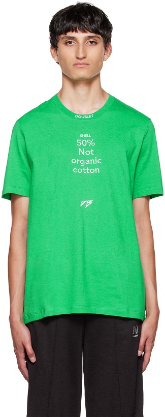 Photo: Doublet Green Composition Message T-Shirt