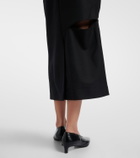 Jil Sander Cutout wool and mohair midi skirt
