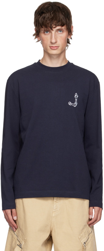 Photo: JACQUEMUS Navy La Casa 'Le t-shirt Merù manches longues' Long Sleeve T-Shirt