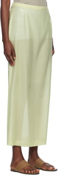 AURALEE Green Foil Printed Silk Lawn Maxi Skirt