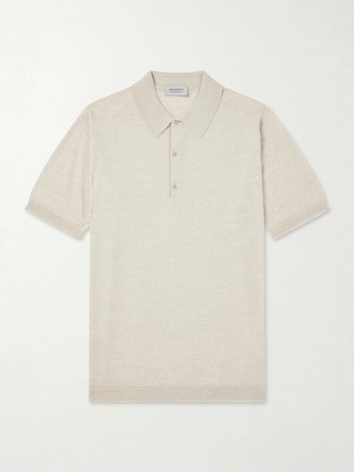 John Smedley - Macloud Knitted Merino Wool Polo Shirt - Neutrals