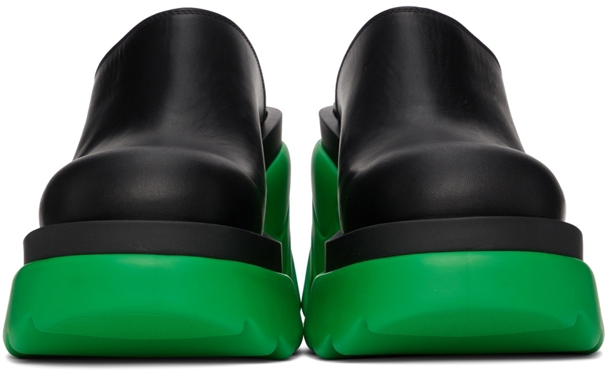 BOTTEGA VENETA flash サボサンダル 黒/青緑 Bottega Veneta Black & Green Flash Mules Bottega Veneta