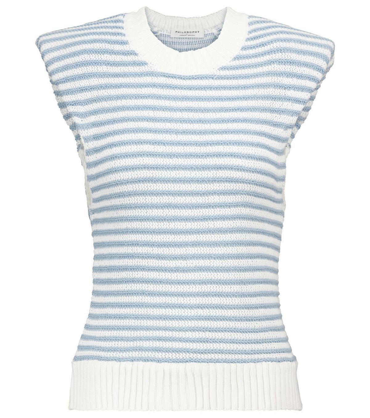 Philosophy di Lorenzo Serafini Striped cotton-blend top