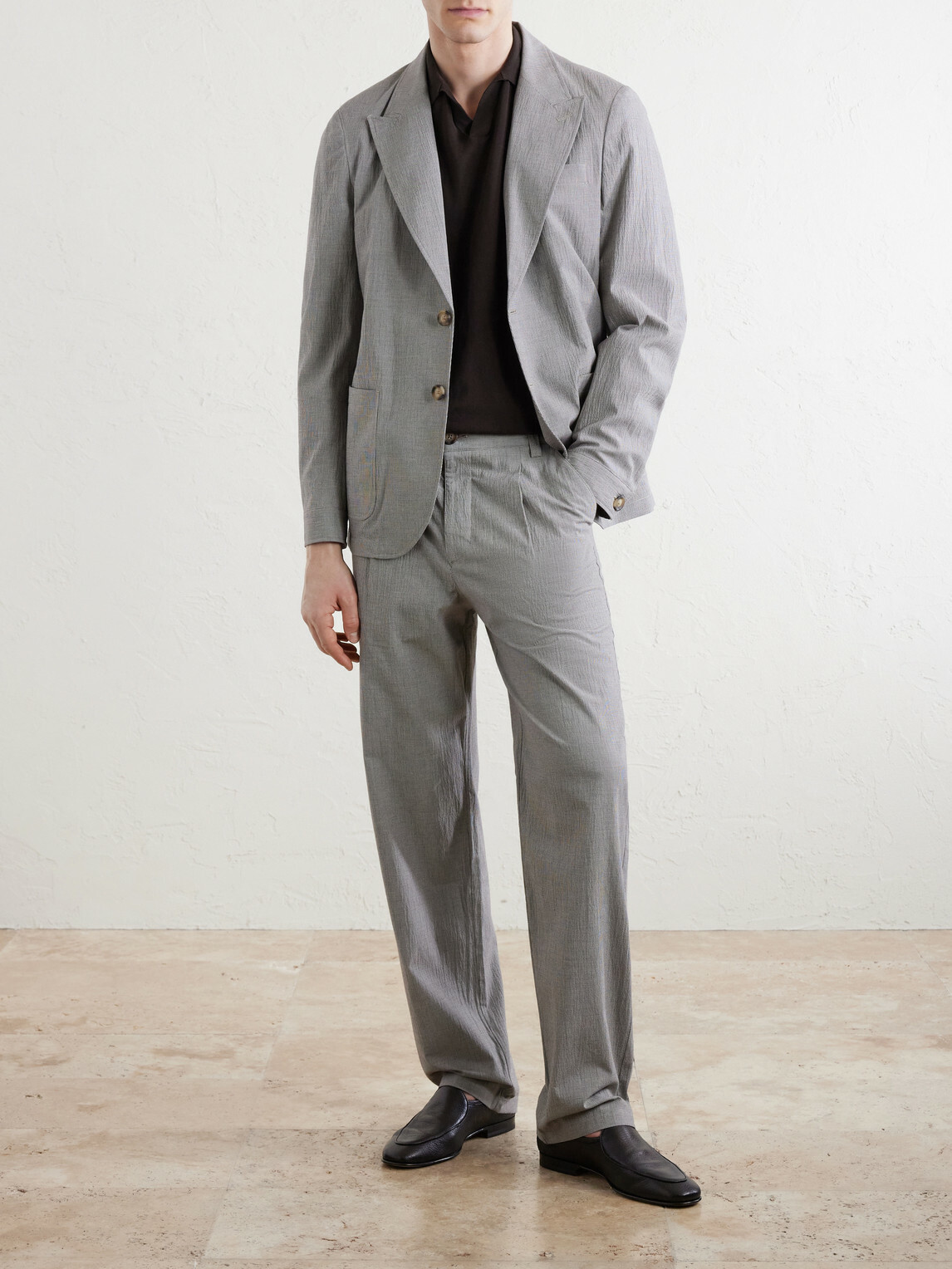 Oliver Spencer - Morton Straight-Leg Pleated Checked Cotton-Blend Suit Trousers - Gray