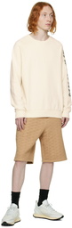 Balmain Beige Printed Hoodie