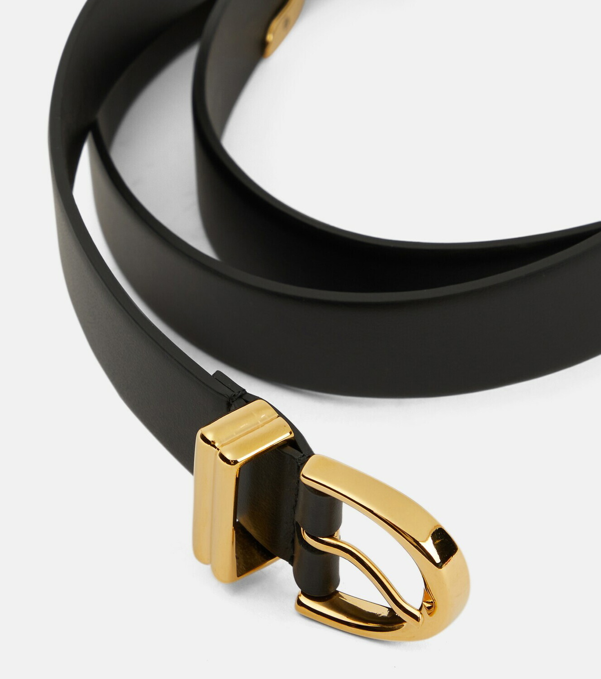 【KHAITE】Bambi Belt バンビベルト クロコ型押 レザー ゴールド Bambi Belt in Black Croc-Embossed Leather with Gold – KHAITE