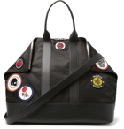 Alexander McQueen - De Manta Leather-Trimmed Logo-Appliquéd Shell Tote Bag - Black