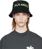 Palm Angels Black Logo Bucket Hat