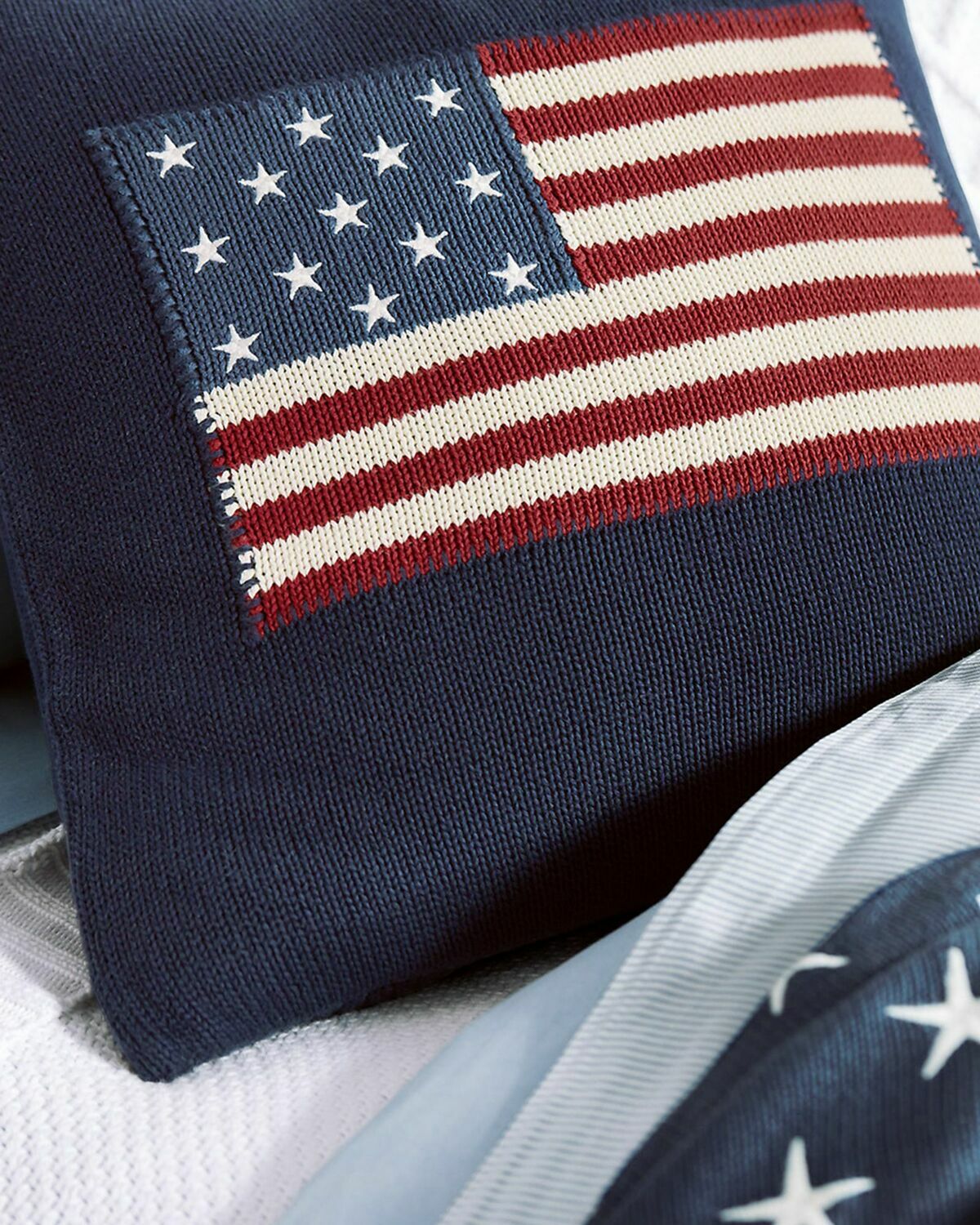 Polo Ralph Lauren Rl Flag Pillowcase 50 Cm X 50 Cm Blue Home Deco