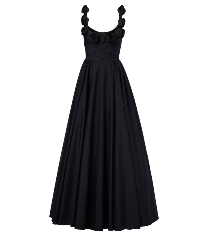 Photo: Giambattista Valli Floral-appliqué cotton poplin gown