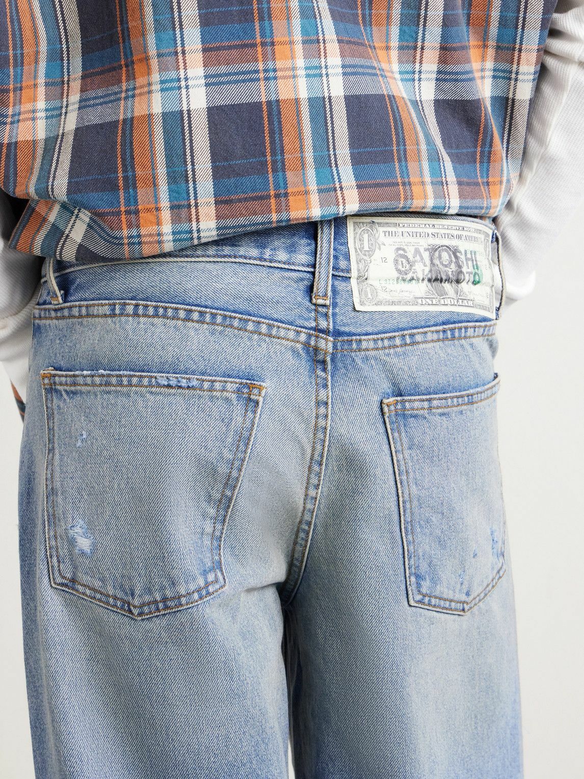 Satoshi Nakamoto - Blessed To Be Stressed Straight-Leg Distressed Jeans - Blue