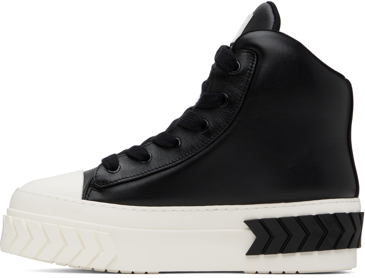 both Black Tyres Platform Hi-Top Padded Sneakers