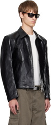 OUR LEGACY Black Mini Leather Jacket