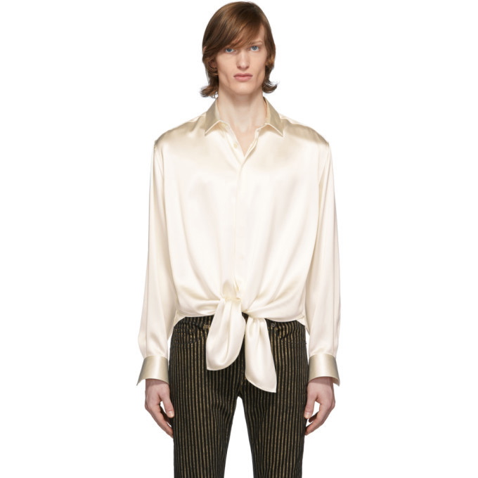 Photo: Saint Laurent Off-White Silk Plombant Shirt