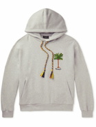 Alanui - Stay Positive Embroidered Jersey Hoodie - Gray