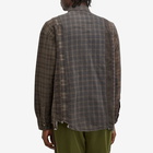 Needles Men's 7 Cuts Over Dyed Flannel Shirt in Brown