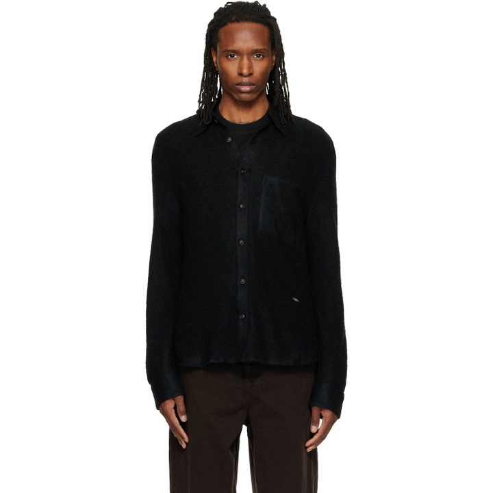 Photo: WOOYOUNGMI Black Knit Mohair Shirt
