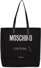 Moschino Black Canvas 'Couture!' Logo Tote