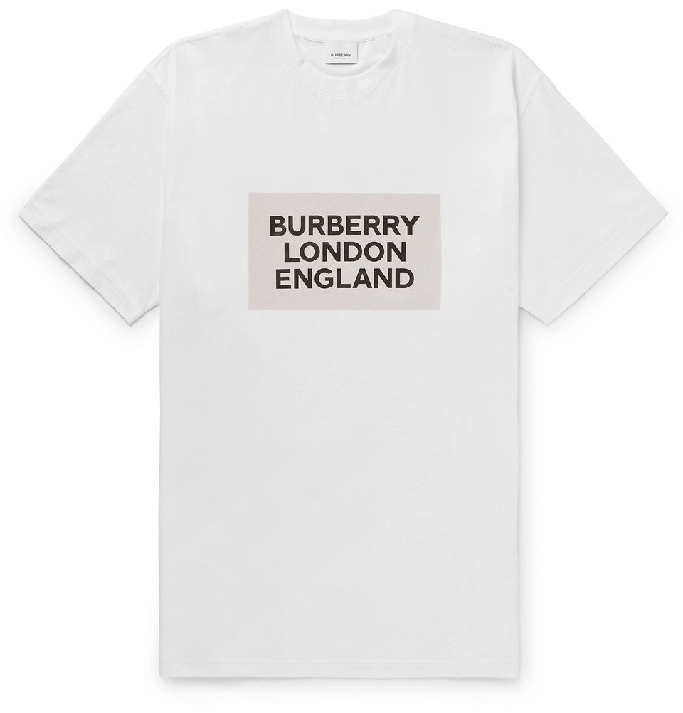 Burberry - Printed Cotton-Jersey T-Shirt - White Burberry