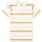 Armor-Lux Men's Stripe T-Shirt in White/Yellow/Rusty