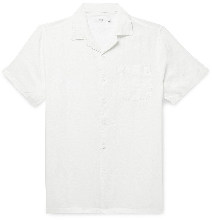 Photo: Onia - Vacation Camp-Collar Linen Shirt - White