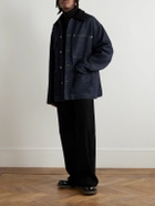 Jil Sander - Oversized Wool Felt-Trimmed Denim Jacket - Blue