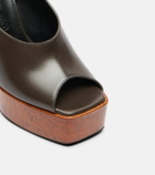 The Attico Ornella leather platform slingback pumps