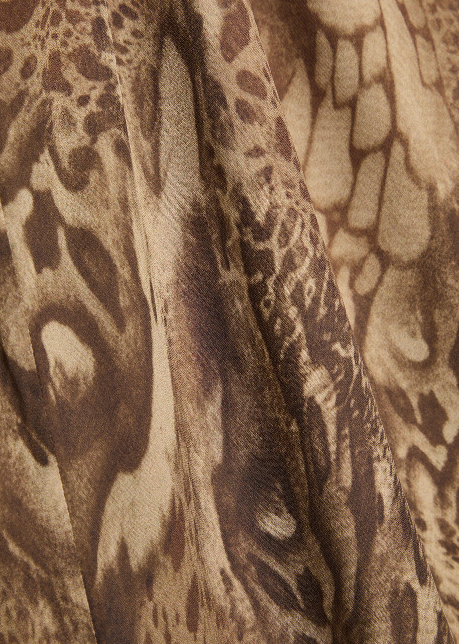 DE LA Vali Ceres Leopard-print Chiffon Maxi Dress Brown