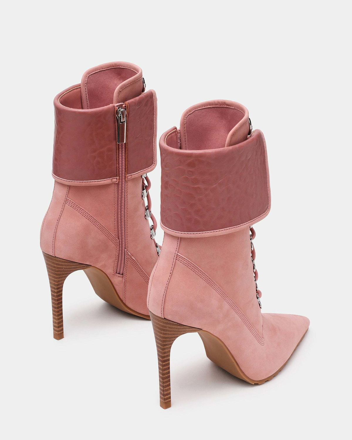 Steve Madden Morals Booties in Pink Nubuck
