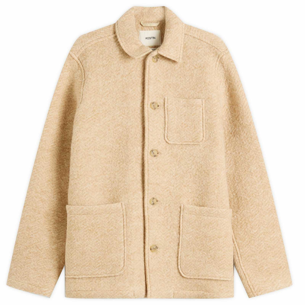 Kestin Men's Ormiston Jacket in Oat Herringbone Wool