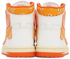 AMIRI White & Orange Skel Top Hi Bandana Sneakers